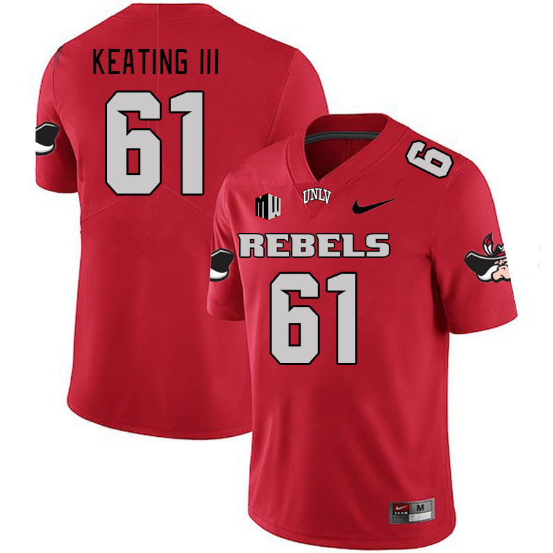 Men #61 Graham Keating III UNLV Rebels 2023 College Football Jerseys Stitched-Scarlet